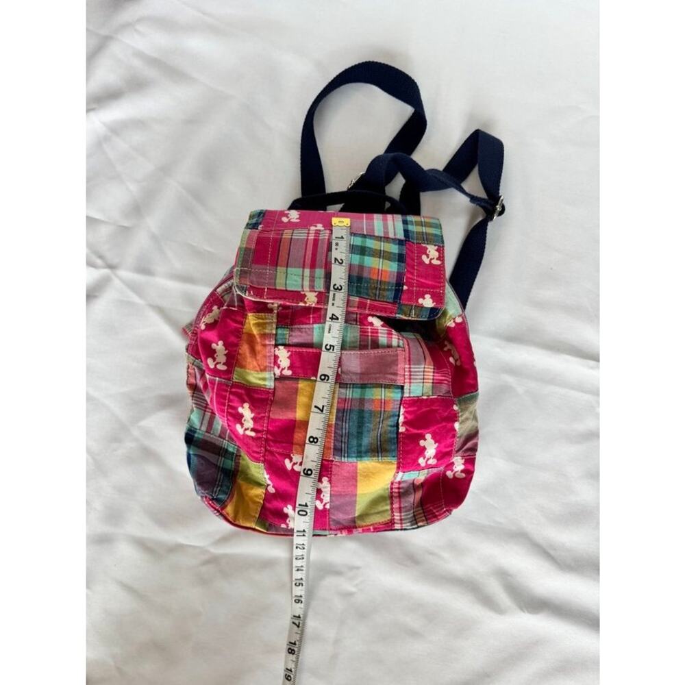 Colorful Disney Parks patchwork mini backpack with Mickey Mouse head silhouettes - Picture 4 of 16